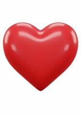 Red Heart Symbol on White Background for Valentine's Day