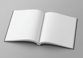 Open book with blank pages for mockups, writing, and design projects. use cases: journal, sketchbook, portfolio, and presentation.