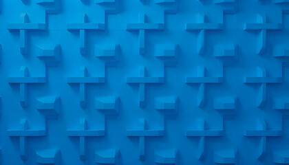 Obraz premium A modern blue blocks pattern creating a sleek geometric background. 