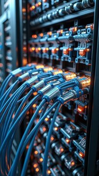 Technological data center network cables and components with led indicators