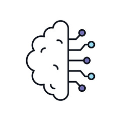 Ai Brain Vector icon