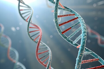 dna helix on blue background