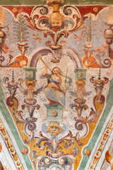 Perugia - The frescoes in stile grotesque in the church Basilica di San Pietro by Giovanni Fiammingo (1592).