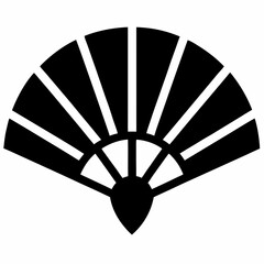 Black fan icon vector on white background.