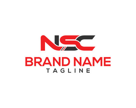 Modern NSC letter combination brand logo design vector template for business identity and graphic presentation