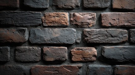 A 4K photo of texture of dark brick wall. Loft modern style for graphic design, websites or promotional materials, decorative element or art.