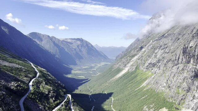 Trollstigen view on the road troll Norway
