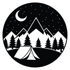 Obraz premium Vector illustration of a winter xmas scene with pine trees in a forest landscape, perfect for a holiday card design and Christmas celebration