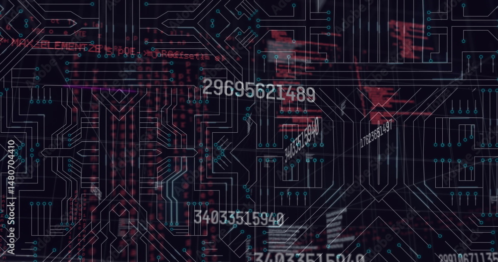 Aufkleber image of data processing over integrated circuit in green and black space