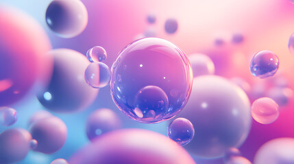 Floating spheres of various sizes, overlapping in a space of soft gradients, casting subtle shadows
