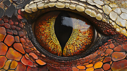 Ultra-Detailed Macro Shot of a Gecko’s Eye with Intricate Patterns and Textures
