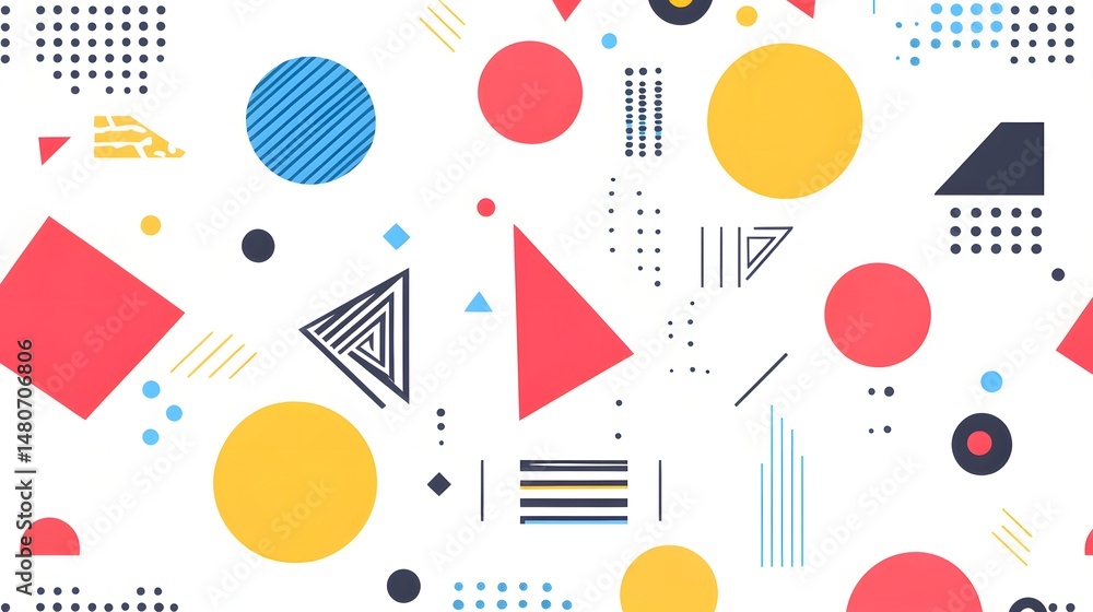 Aufkleber geometric shapes creating a vibrant abstract pattern.