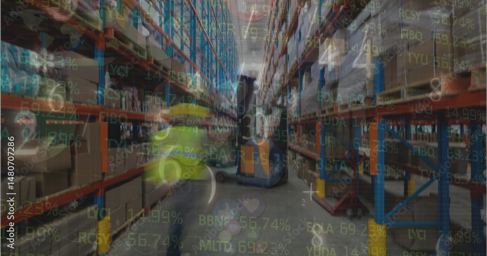 Poster image of data processing over warehouse