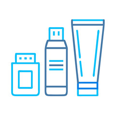 Flat Skincare Packaging Cosmetic Bottle and Tube Vector illustration. simple illustration of Beauty Product icon bundle