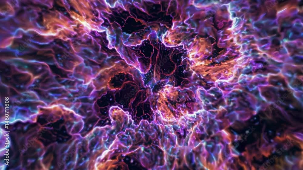 Poster colorful abstract cosmic background with flowing energy patterns