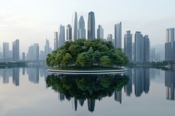 Obraz premium A futuristic smart city skyline symbolizing economic growth