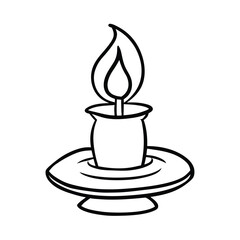 candle holder sketch line art vector