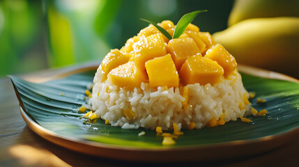 Traditional Mango Sticky Rice Dessert - Thai Sweet Treat