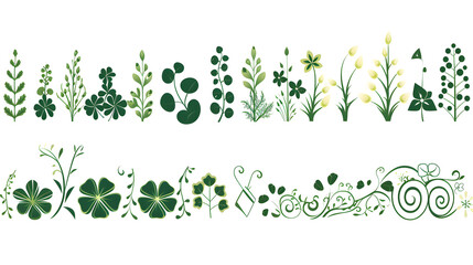 Shamrock Clover Border Set: Professional Vector Divider Design for Projects