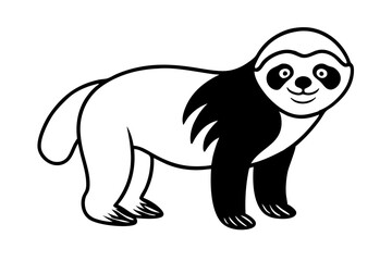 Obraz premium sloth silhouette line art vector illustration with a white background