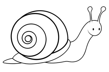 snail silhouette line art vector illustration with a white background © pipp99