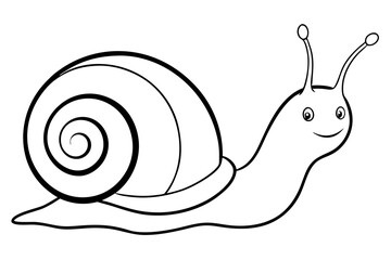 snail silhouette line art vector illustration with a white background © pipp99