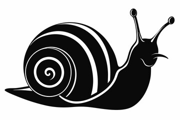 snail silhouette line art vector illustration with a white background