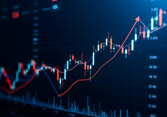 Stock Market Growth Chart Showing Upward Trend Investment Finance Data Analysis Business Graph