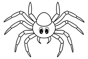spider silhouette line art vector illustration with a white background