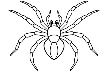 spider silhouette line art vector illustration with a white background