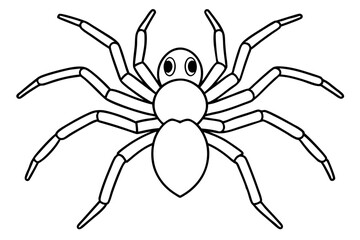 Obraz premium spider silhouette line art vector illustration with a white background