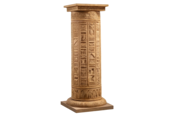 PNG Ancient egyptian hieroglyphics on sandstone column