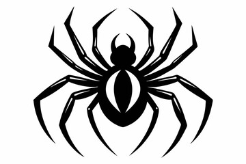 spider silhouette line art vector illustration with a white background