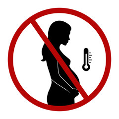 Sauna prohibited for pregnant woman. Pictogram
