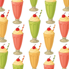 Milkshakes Print Design in Vector