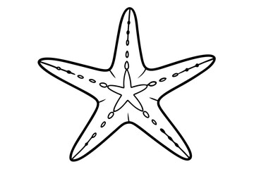 starfish silhouette line art vector illustration with a white background