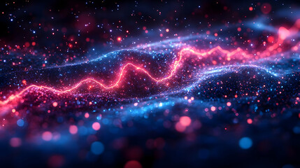 Abstract Glowing Particle Wave Background
