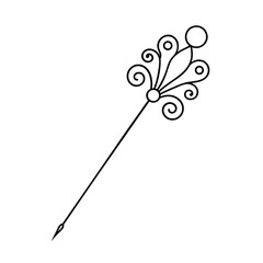 decorative pin illustration line art vector
