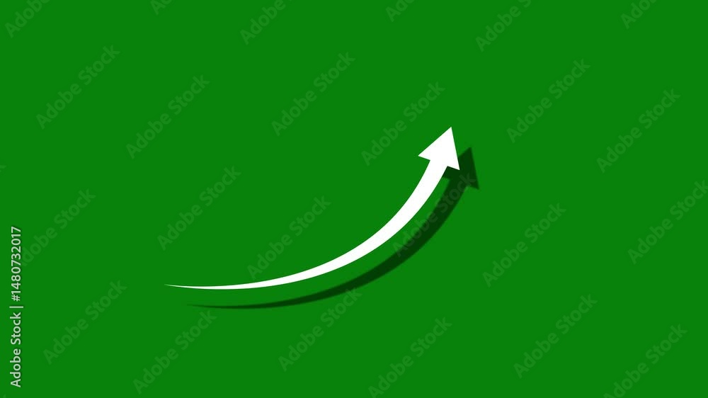 Poster glowing color rising arrow transparent channel abstract stock market charts on financial data view b