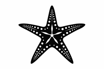 Fototapeta premium starfish silhouette line art vector illustration with a white background