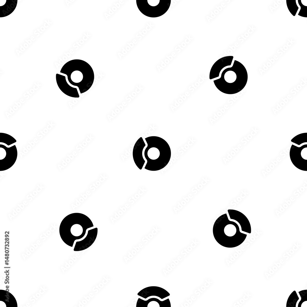 Poster seamless pattern of repeated black auto brakess. elements are evenly spaced and some are rotated. il