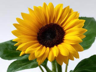 Sunflower isolated on white background, perfect for cards, invitations, and educational materials.