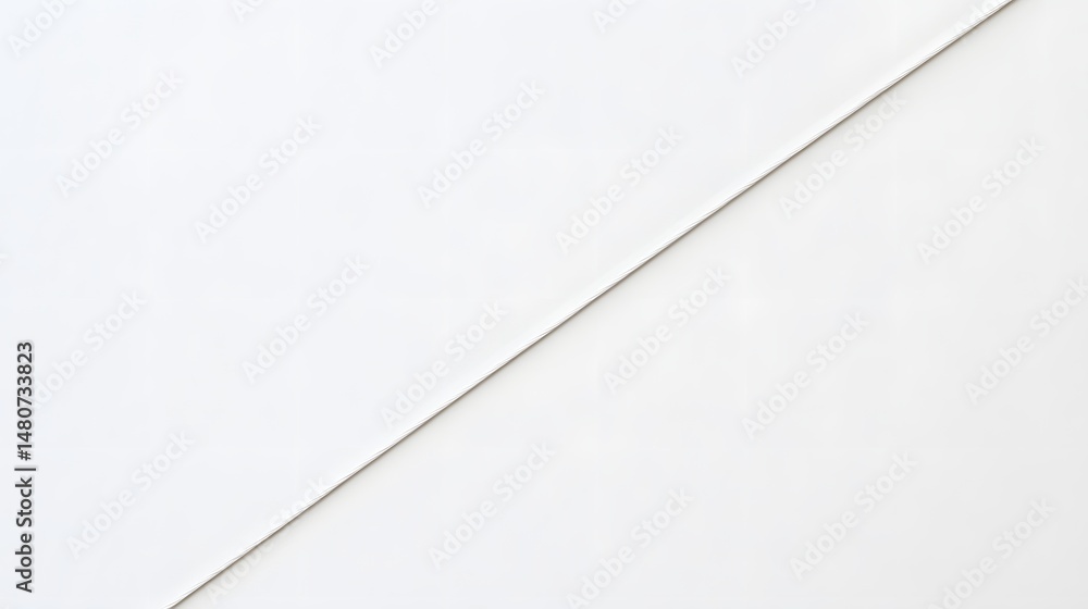 Poster close-up view of a thin, diagonal line on a white surface.