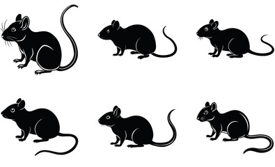 set of cats silhouettes
