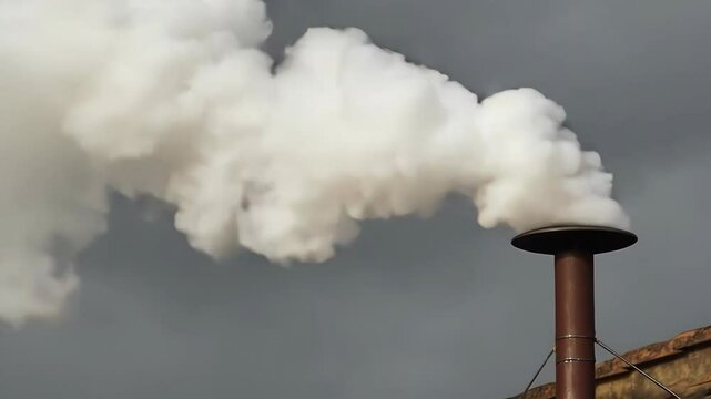 White smoke rises from the chapel chimney, indicating the successful election of a new pope during the papal conclave.
