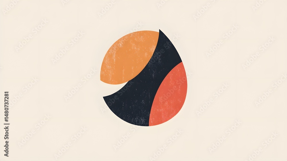 Poster abstract design with layered color shapes.