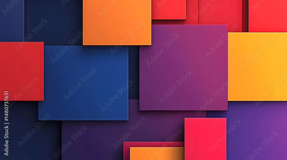 Aufkleber geometric shapes in vibrant colors create a dynamic pattern.