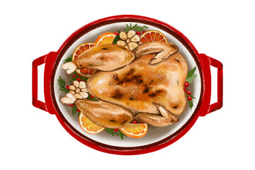 turkey bake hand drawn on transparent background thanksgiving day The turkey dinner