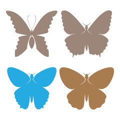 group butterfly silhouettes color vector illustration on white background 