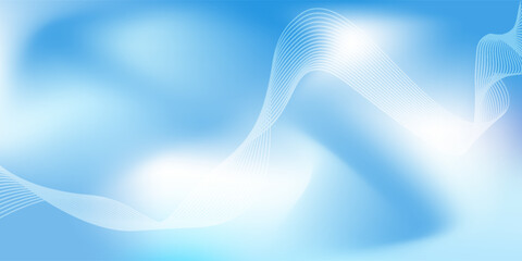 Abstract blue gradient background with shining lines waves. Minimalist background for banner, poster, cover, brochure, flyer, website